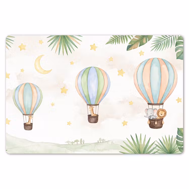 Aquarel - Luchtballonnen - Pastel Placemat vinyl groot -zzsfeer1_Kitchenyeah-website