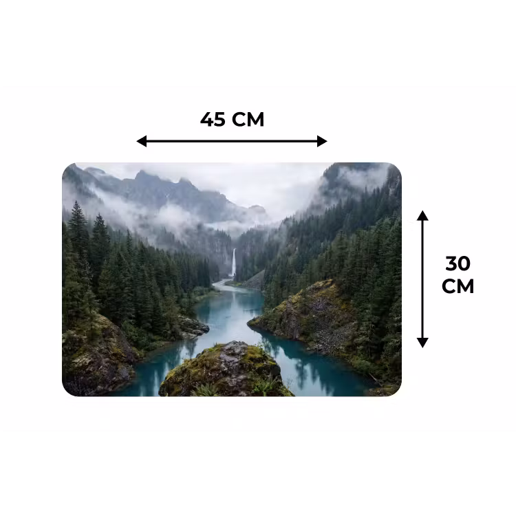 Waterval - Bomen - Bergen Placemat vinyl groot -specs