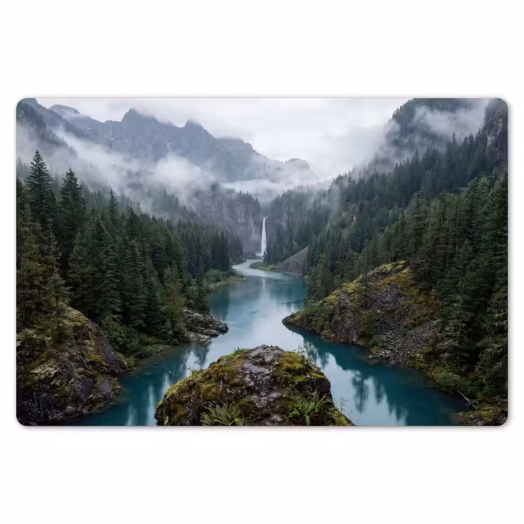Waterval - Bomen - Bergen Placemat vinyl groot -zzsfeer1_Kitchenyeah-website