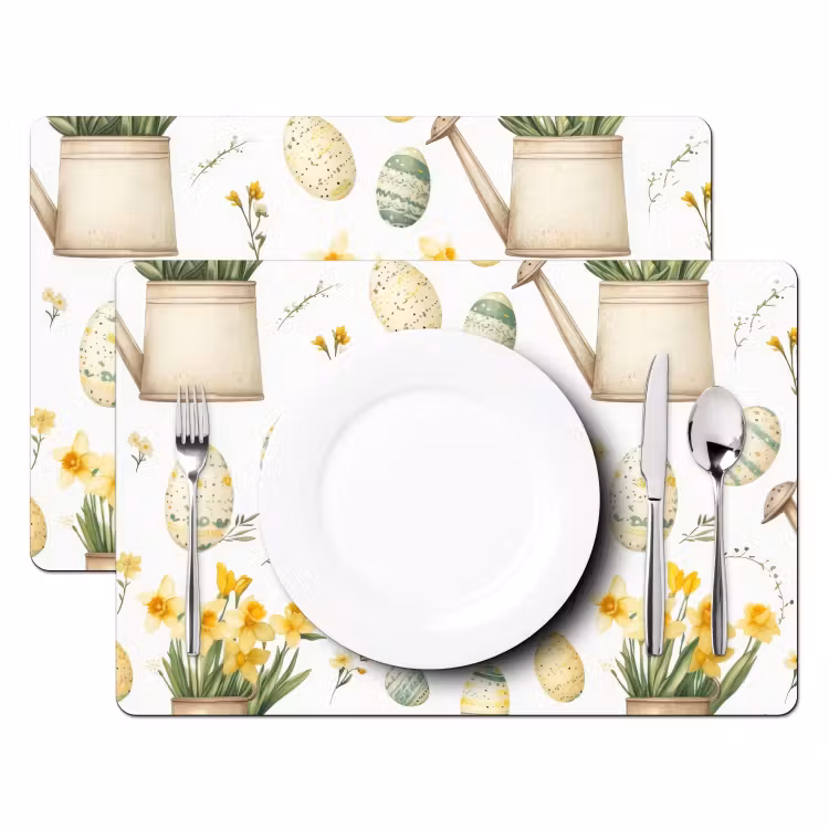 Gieter - Bloemen - Eieren Placemat vinyl groot -zzsfeer2_Kitchenyeah-website