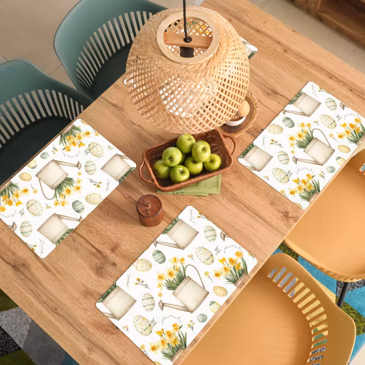 Gieter - Bloemen - Eieren Placemat vinyl groot -zzsfeer5_Kitchenyeah-website