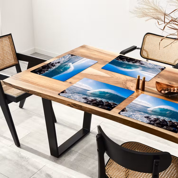 Golf - Oceaan - Brekend - Water - Blauw Placemat vinyl groot -zzsfeer4_Kitchenyeah-website