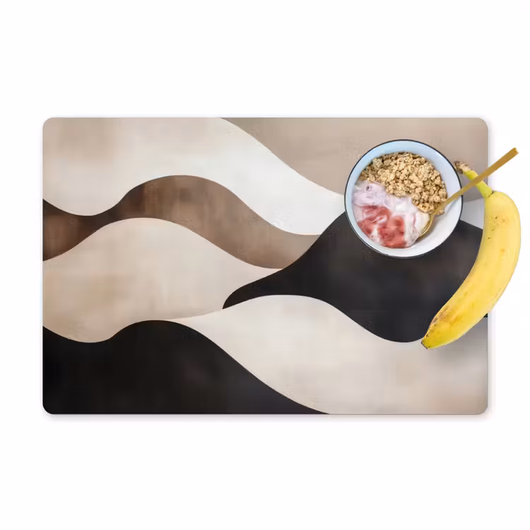 Golven - Abstract - Beige Placemat vinyl groot -zzzproduct_Kitchenyeah-website