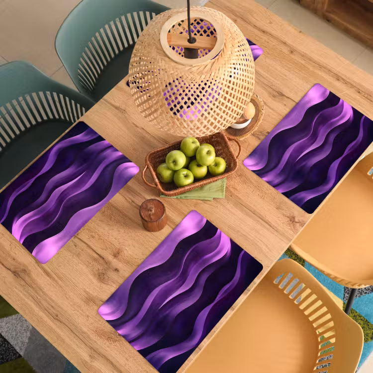 Golven - Abstract - Paars Placemat vinyl groot -zzsfeer5_Kitchenyeah-website
