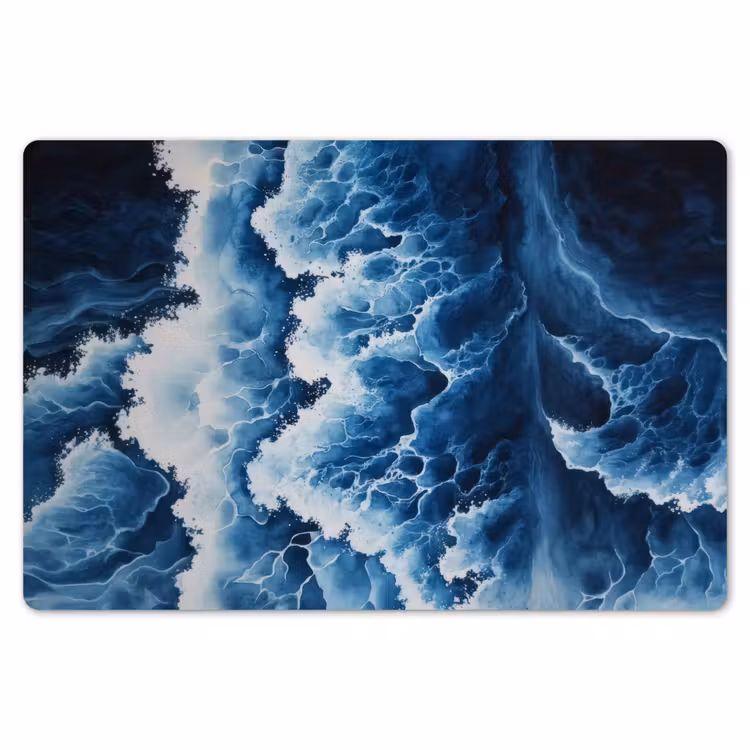 Golven - Blauw - Schuim Placemat vinyl groot -zzsfeer1_Kitchenyeah-website