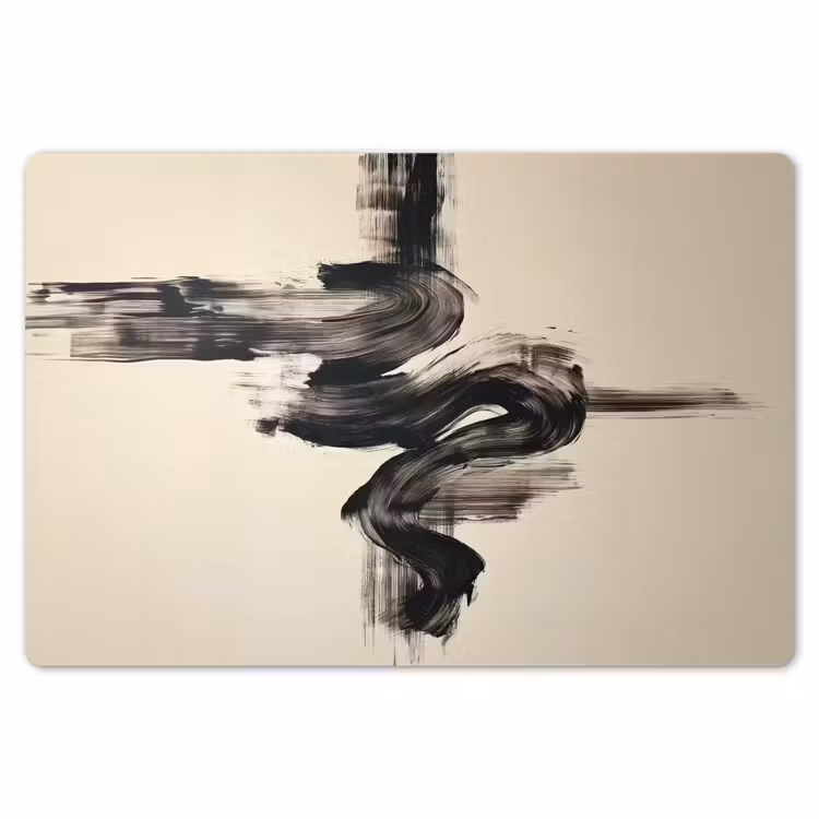 Golven - Penseelstreken - Beige - Minimalistisch Placemat vinyl groot -zzsfeer1_Kitchenyeah-website