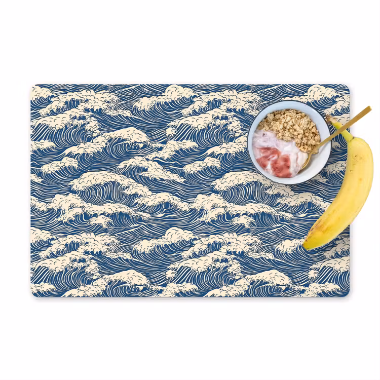 Golven - Klassiek - Blauw Placemat vinyl groot 368 -zzzproduct_Kitchenyeah-website