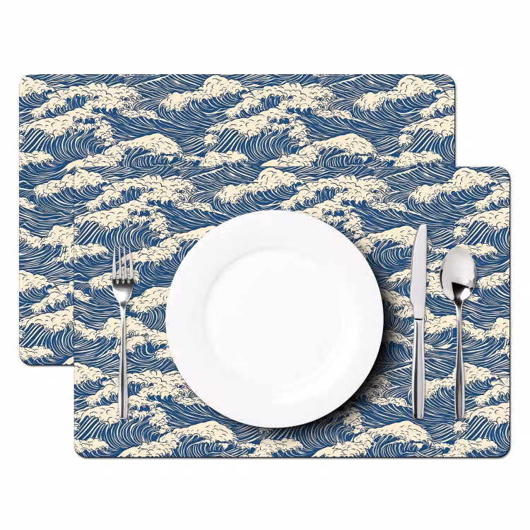 Golven - Klassiek - Blauw Placemat vinyl groot 368 -zzsfeer2_Kitchenyeah-website