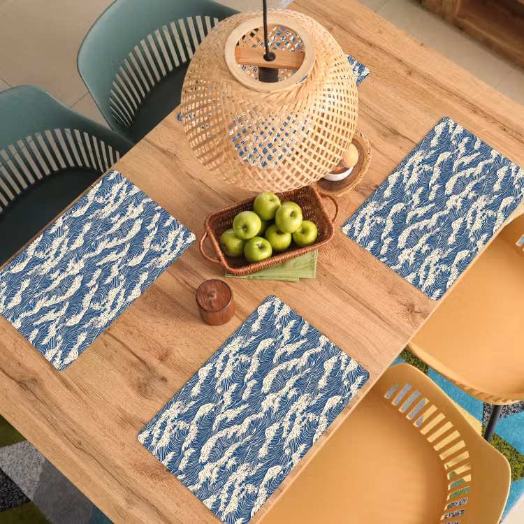 Golven - Klassiek - Blauw Placemat vinyl groot 368 -zzsfeer5_Kitchenyeah-website