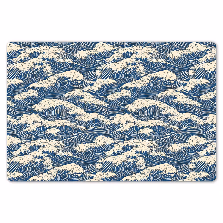 Golven - Klassiek - Blauw Placemat vinyl groot 368 -zzsfeer1_Kitchenyeah-website