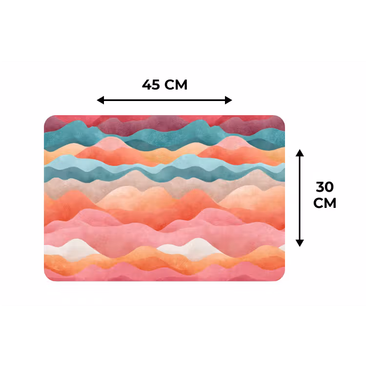 Golven - Kleurrijk - Abstract Placemat vinyl groot -specs