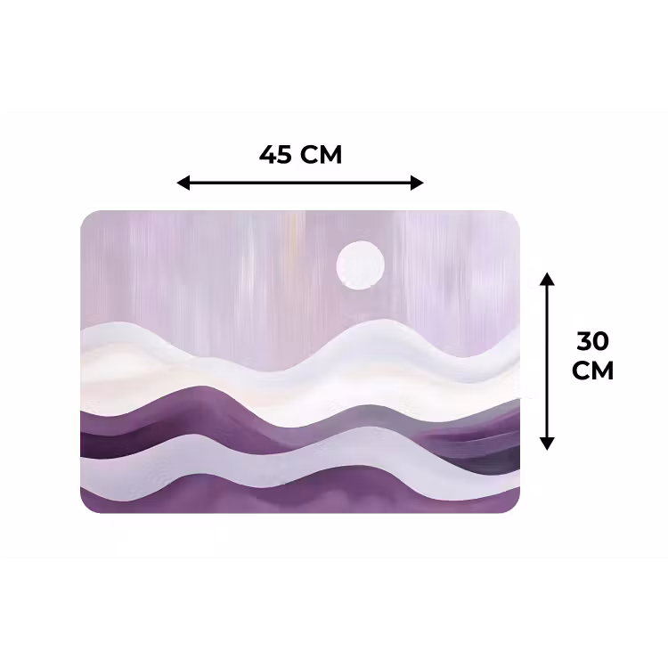 Golven - Heuvels - Abstract - Paars Placemat vinyl groot -specs