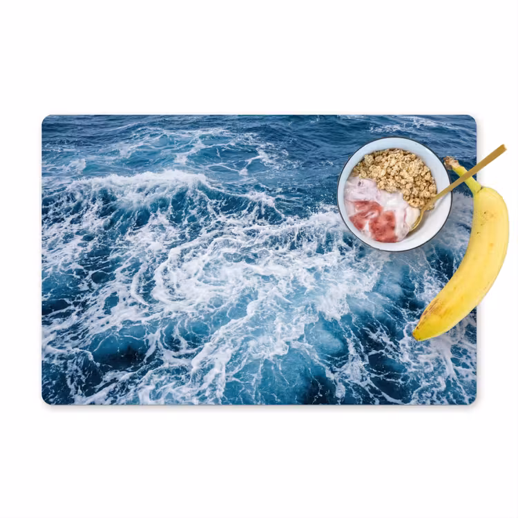 Golven - Oceaan - Blauw Placemat vinyl groot -zzzproduct_Kitchenyeah-website