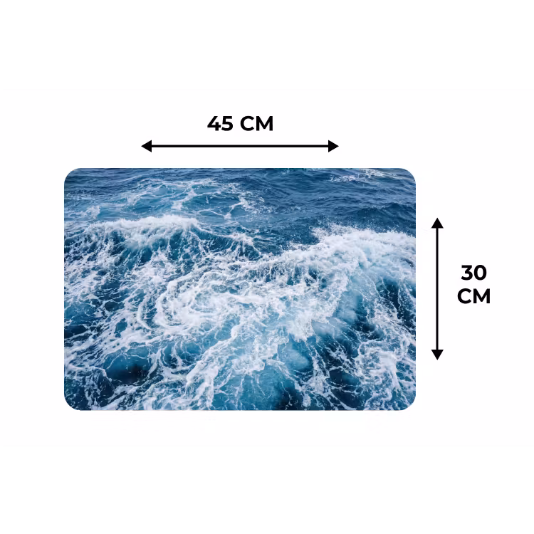 Golven - Oceaan - Blauw Placemat vinyl groot -specs