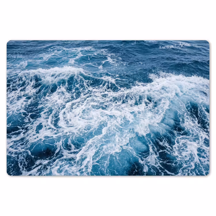 Golven - Oceaan - Blauw Placemat vinyl groot -zzsfeer1_Kitchenyeah-website