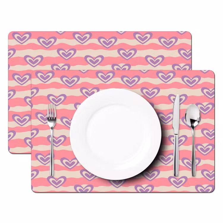 Golven - Patroon - Hartjes - Retro Placemat vinyl groot 368 -zzsfeer2_Kitchenyeah-website