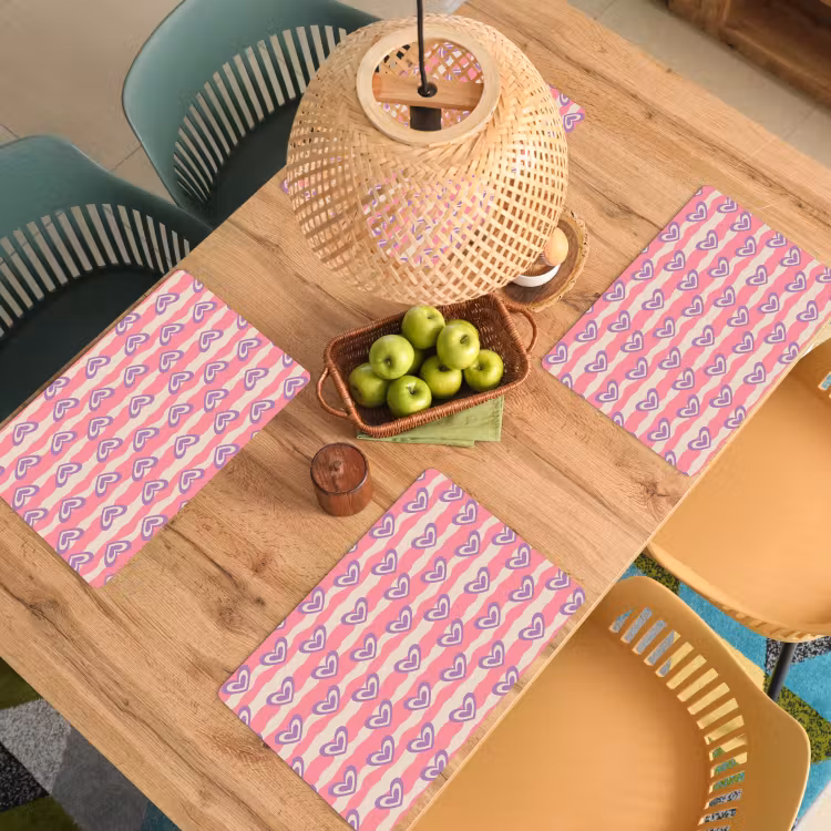 Golven - Patroon - Hartjes - Retro Placemat vinyl groot 368 -zzsfeer5_Kitchenyeah-website