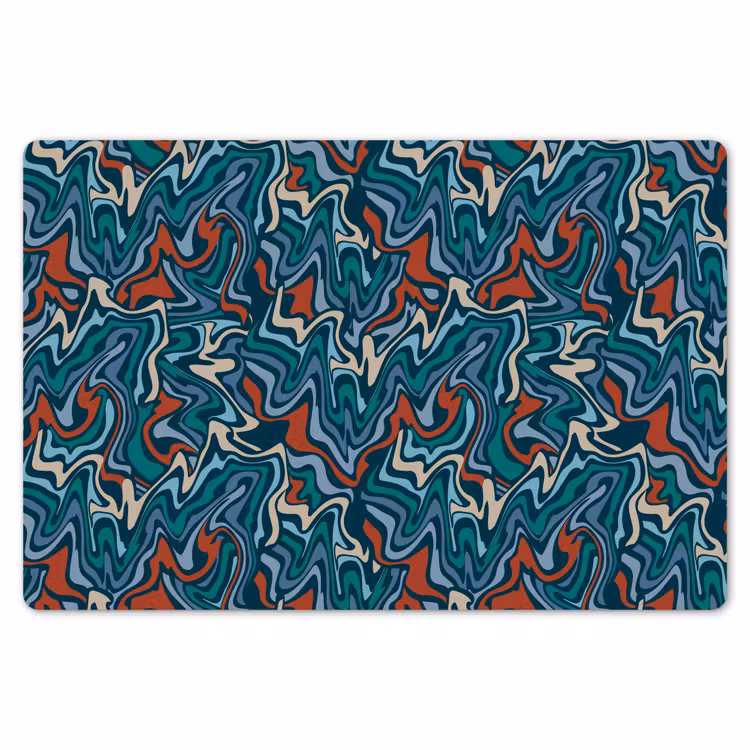 Golven - Retro - Blauw - Patroon Placemat vinyl groot 368 -zzsfeer1_Kitchenyeah-website
