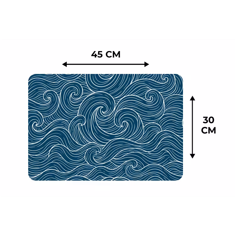 Golven - Spiraal - Water - Abstract - Blauw Placemat vinyl groot -specs