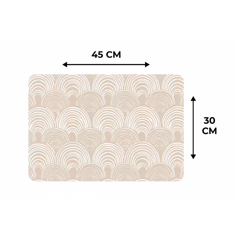 Golven - Structuur - Beige Placemat vinyl groot 368 -specs
