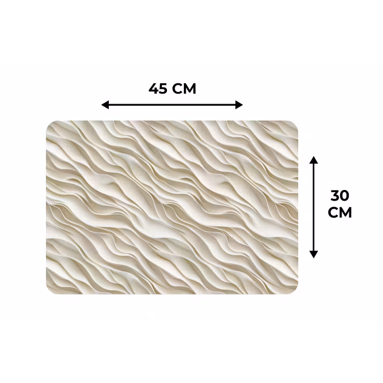 Golven - Wit - Minimalistisch Placemat vinyl groot 368 -specs