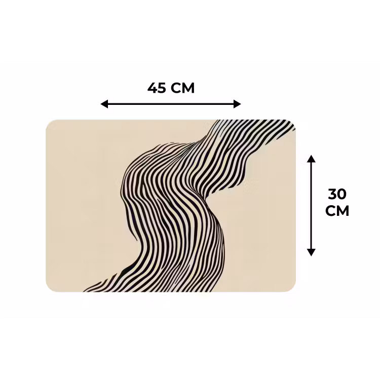 Golvend - Lijnen - Abstract - Silhouet Placemat vinyl groot -specs