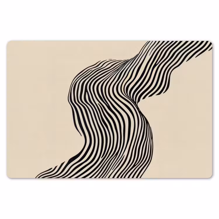 Golvend - Lijnen - Abstract - Silhouet Placemat vinyl groot -zzsfeer1_Kitchenyeah-website