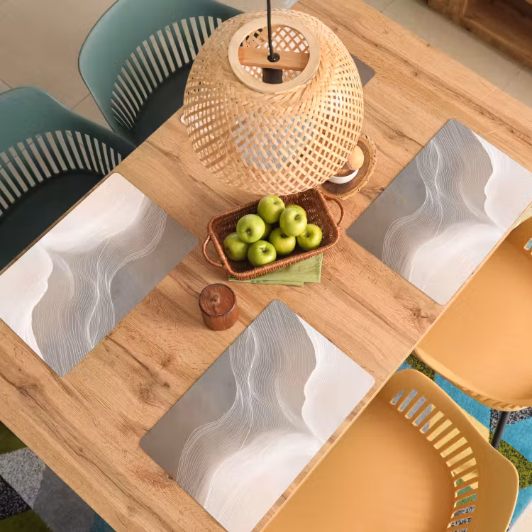 Golvende lijnen - Luchtstromen - Harmonieus Placemat vinyl groot -zzsfeer5_Kitchenyeah-website