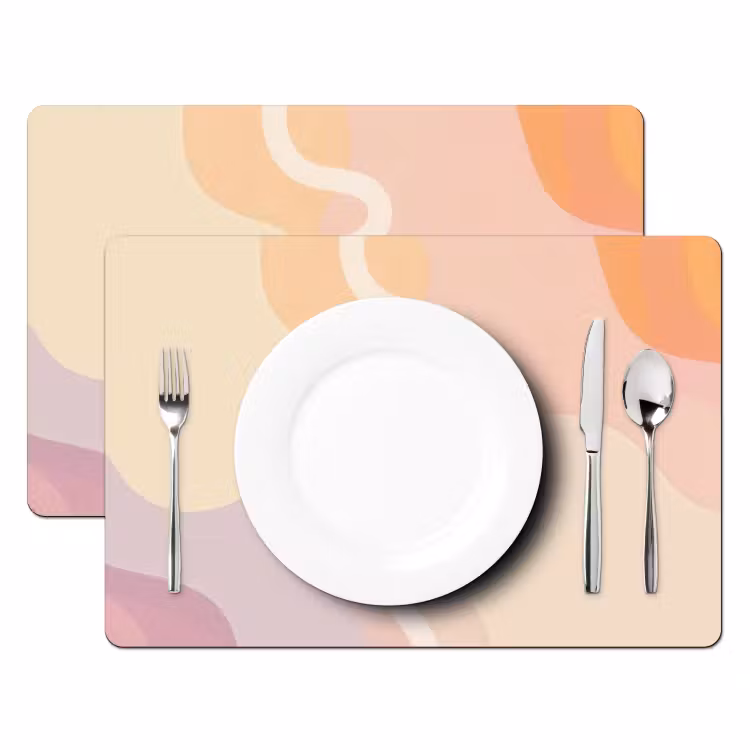 Golvende vormen - Abstract - pastel Placemat vinyl groot -zzsfeer2_Kitchenyeah-website
