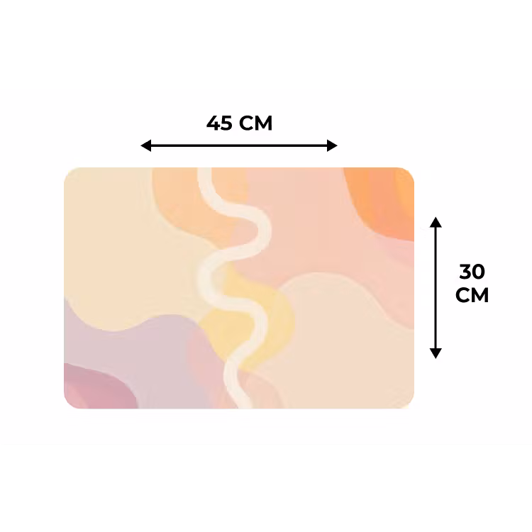 Golvende vormen - Abstract - pastel Placemat vinyl groot -specs