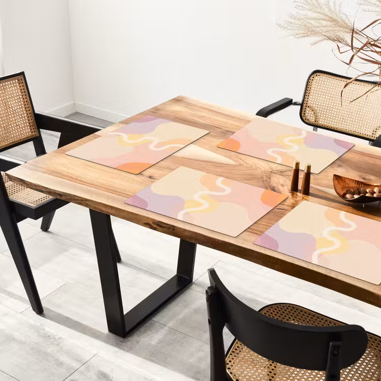 Golvende vormen - Abstract - pastel Placemat vinyl groot -zzsfeer4_Kitchenyeah-website