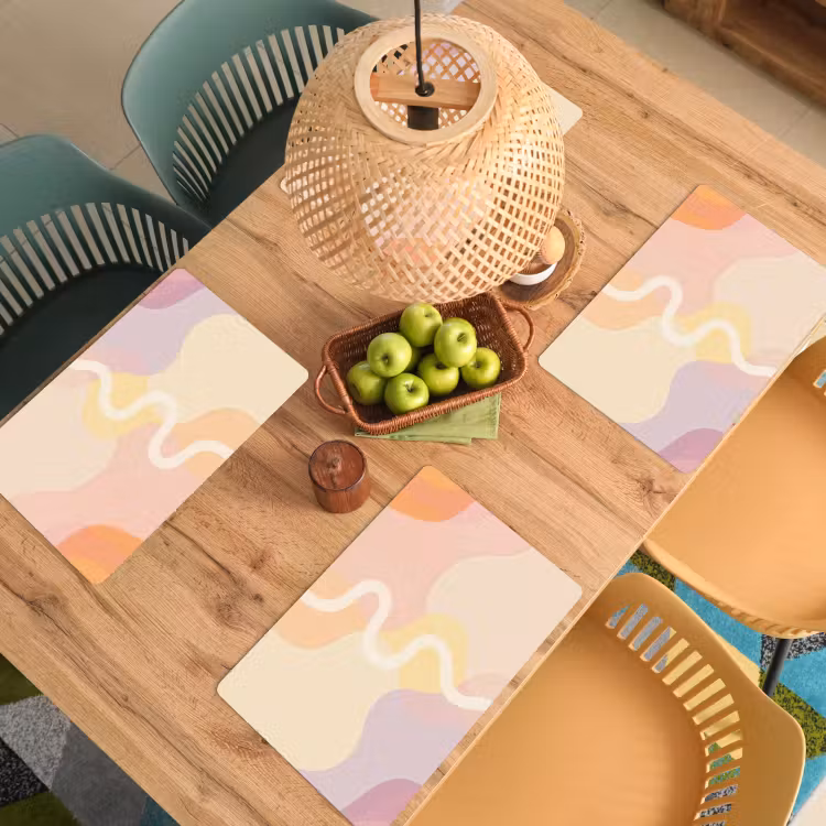 Golvende vormen - Abstract - pastel Placemat vinyl groot -zzsfeer5_Kitchenyeah-website