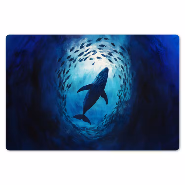 Walvis - Vissen - Donkerblauw Placemat vinyl groot -zzsfeer1_Kitchenyeah-website