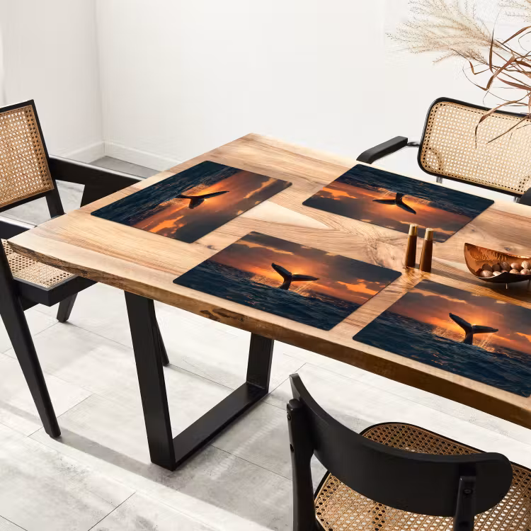 Walvis staart - Water - Zonsondergang Placemat vinyl groot -zzsfeer4_Kitchenyeah-website