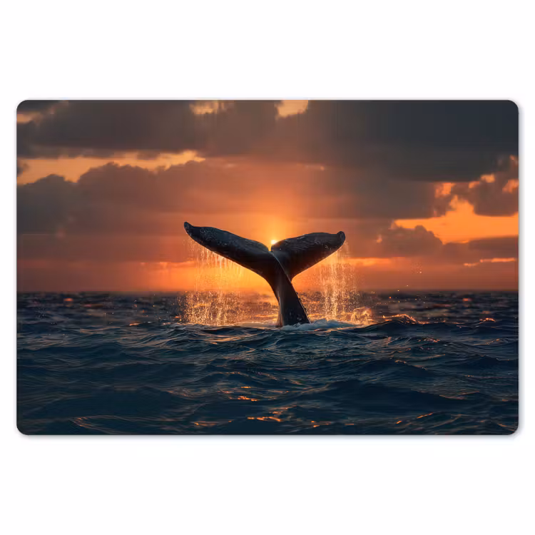 Walvis staart - Water - Zonsondergang Placemat vinyl groot -zzsfeer1_Kitchenyeah-website