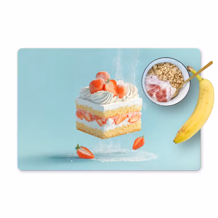 Slagroom - Taart - Blauw - Eten Placemat vinyl groot -zzzproduct_Kitchenyeah-website