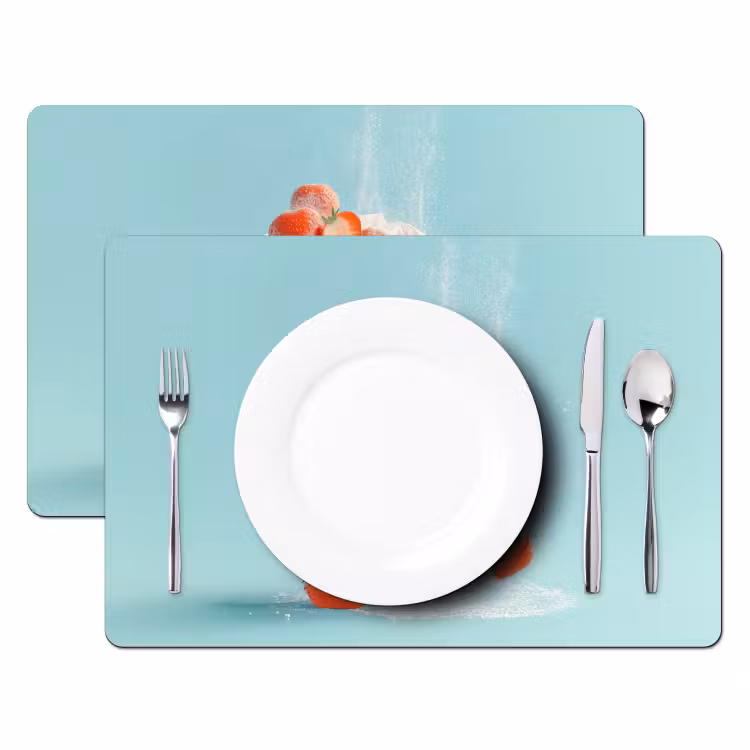Slagroom - Taart - Blauw - Eten Placemat vinyl groot -zzsfeer2_Kitchenyeah-website