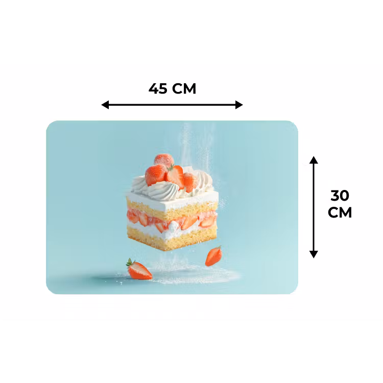 Slagroom - Taart - Blauw - Eten Placemat vinyl groot -specs