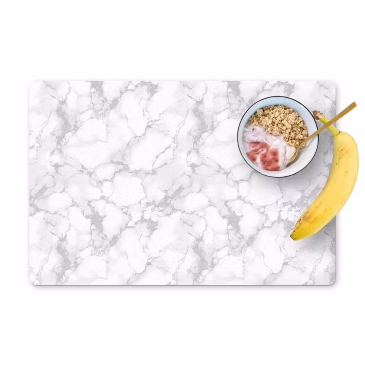 Wit - Marmer - Grijs Placemat vinyl groot 368 -zzzproduct_Kitchenyeah-website