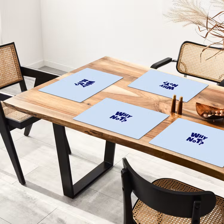 Why not - Blauw - Licht blauw - Quote Placemat vinyl groot -zzsfeer4_Kitchenyeah-website