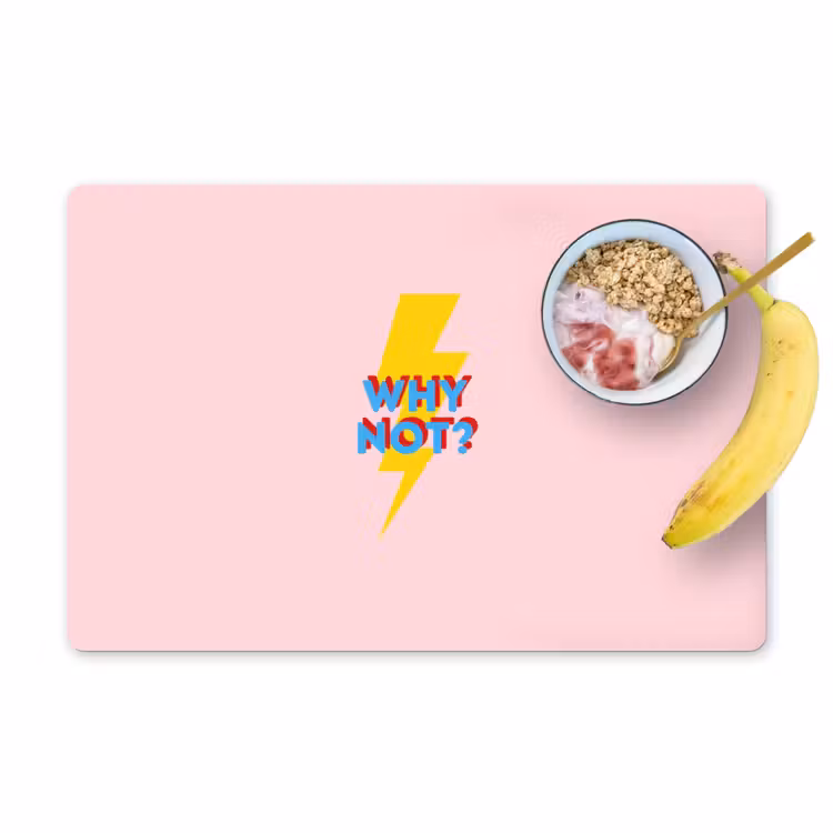 Why not - Bliksem - Roze Placemat vinyl groot -zzzproduct_Kitchenyeah-website