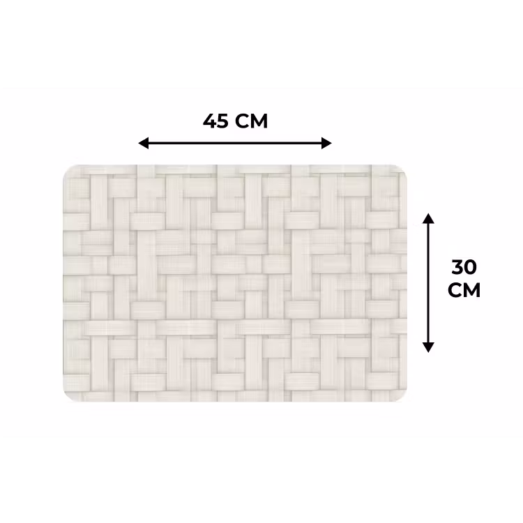 Vlechtwerk - Banen - Beige Placemat vinyl groot 368 -specs