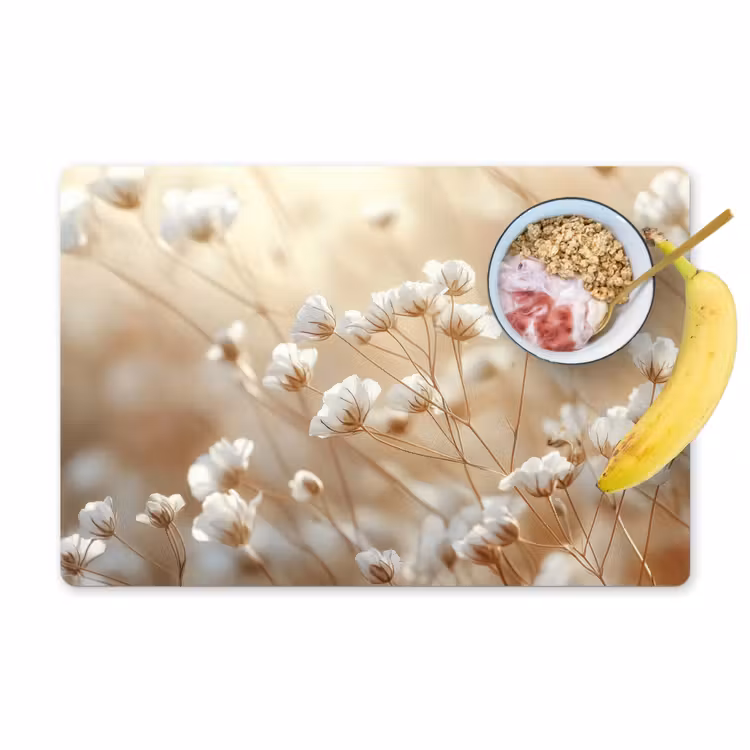 Wilde - Bloemen - Wit Placemat vinyl groot -zzzproduct_Kitchenyeah-website