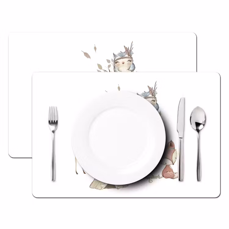 Wilde dieren - Bos - Illustratie Placemat vinyl groot -zzsfeer2_Kitchenyeah-website