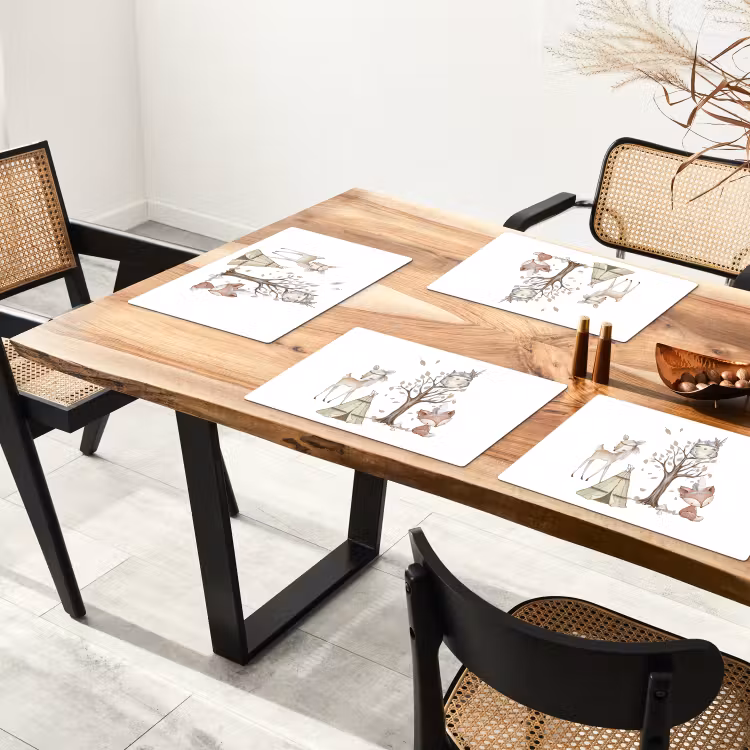Wilde dieren - Bos - Illustratie Placemat vinyl groot -zzsfeer4_Kitchenyeah-website