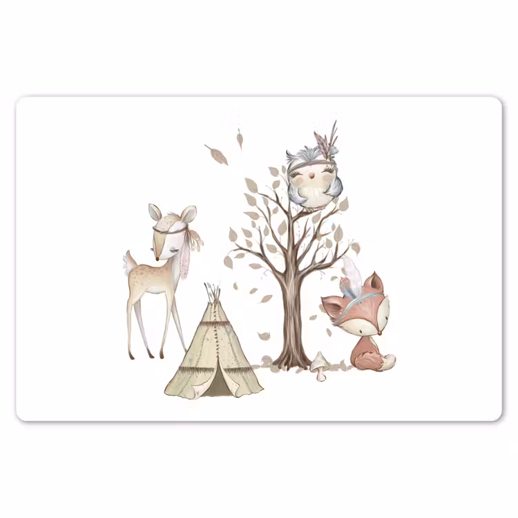 Wilde dieren - Bos - Illustratie Placemat vinyl groot -zzsfeer1_Kitchenyeah-website