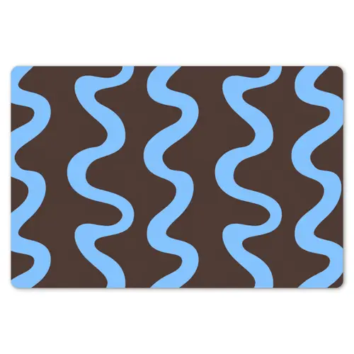 Kronkelende lijnen - Blauw - Bruin - Minimalistisch Placemat vinyl groot 368 -zzsfeer1_Kitchenyeah-website