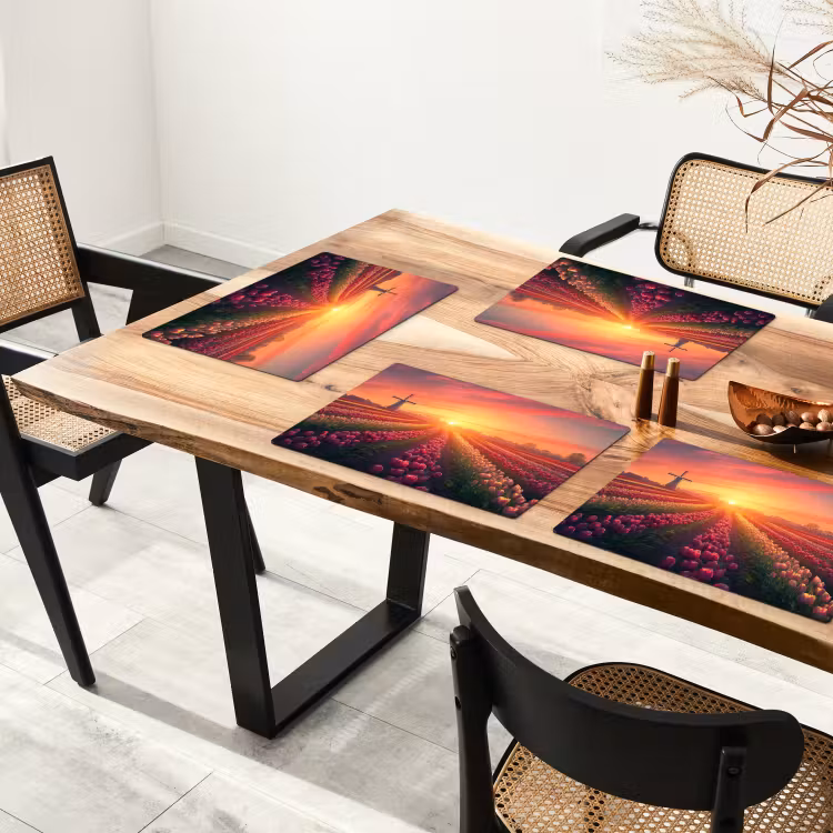 Windmolen - Zonsondergang - Landschap Placemat vinyl groot -zzsfeer4_Kitchenyeah-website
