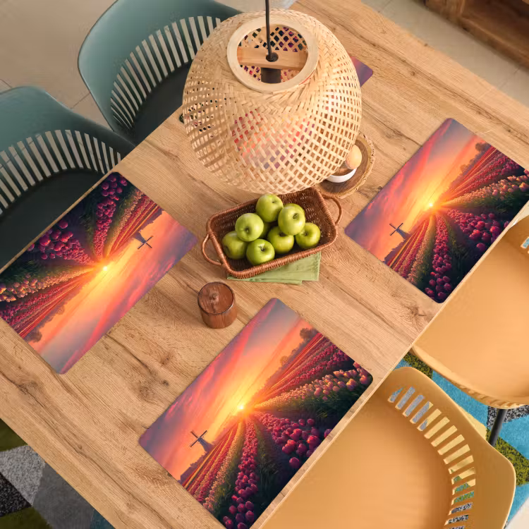 Windmolen - Zonsondergang - Landschap Placemat vinyl groot -zzsfeer5_Kitchenyeah-website