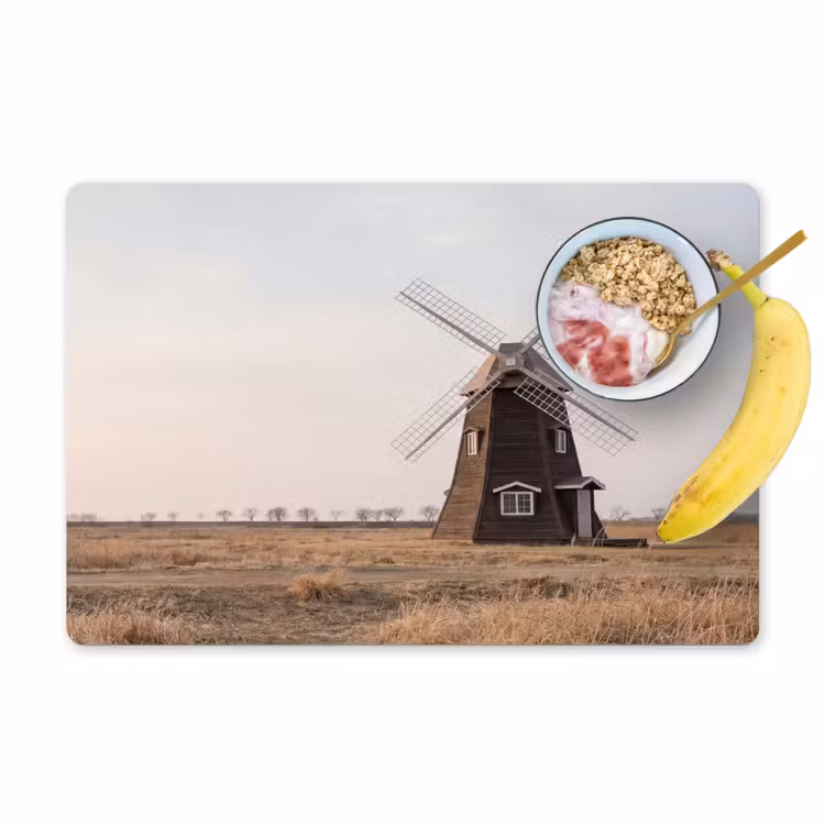 Windmolens - Landschap - Veld Placemat vinyl groot -zzzproduct_Kitchenyeah-website